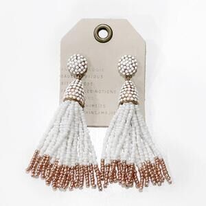 Anthropologie Beaded Tassel Earrings